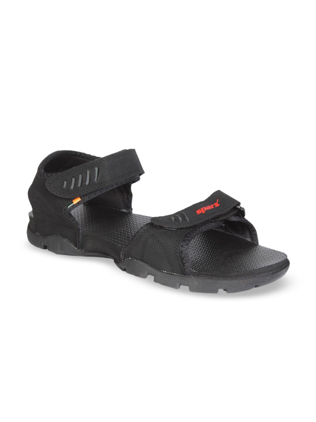 sparx men black solid sustainable sports sandals