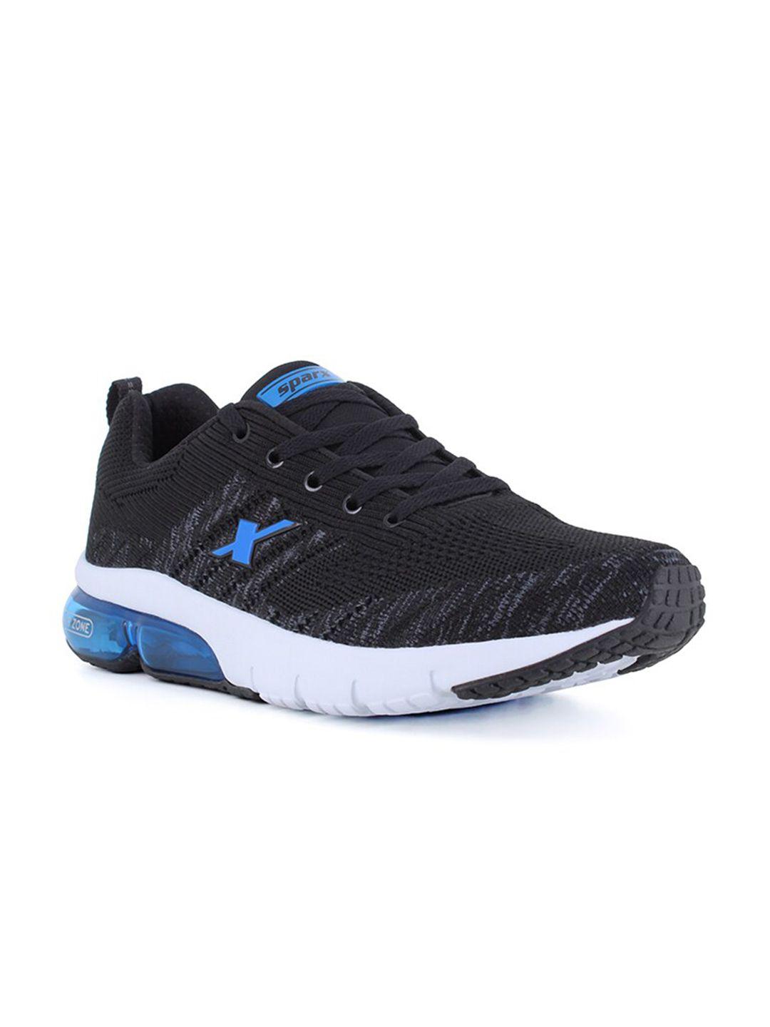 sparx men black textile running non-marking shoes