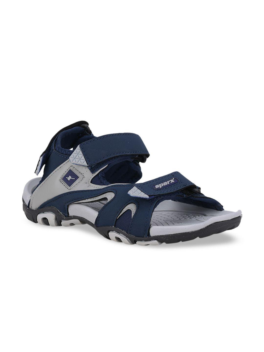 sparx men blue & grey comfort sandals