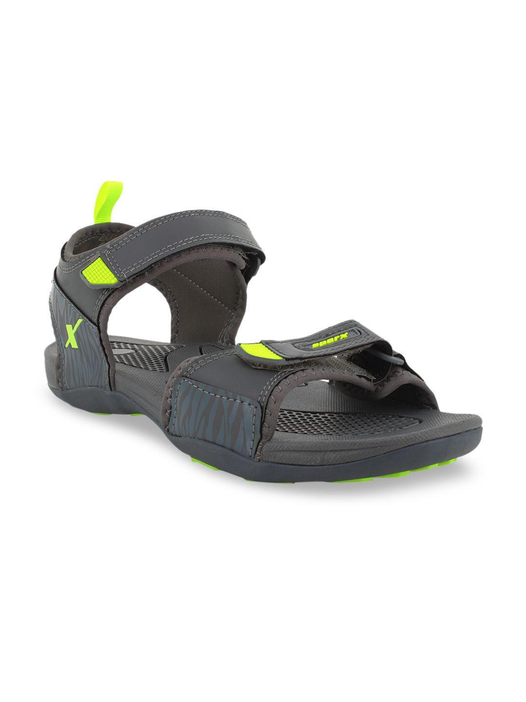 sparx men grey & green sports sandals