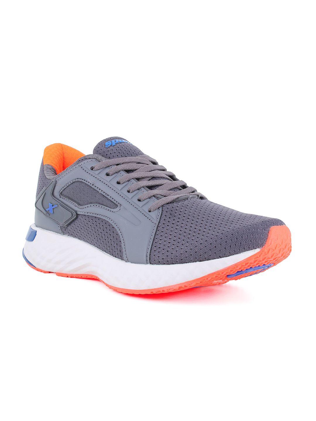 sparx men grey mesh running non-marking shoes