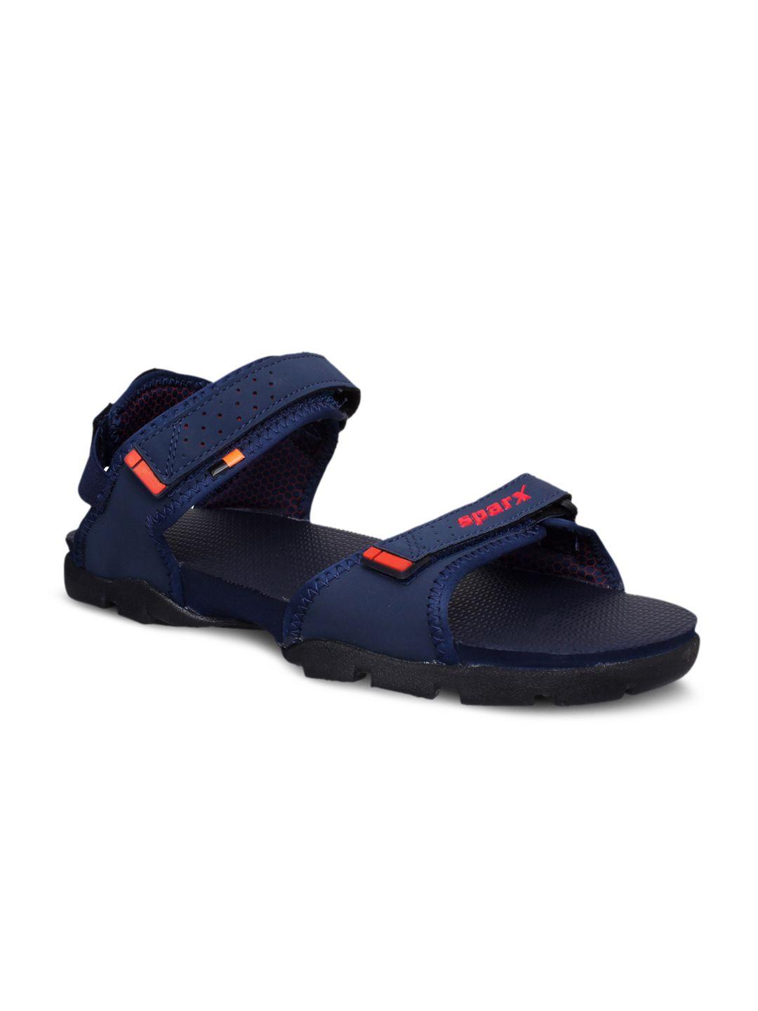 sparx men navy blue & red comfort sandals