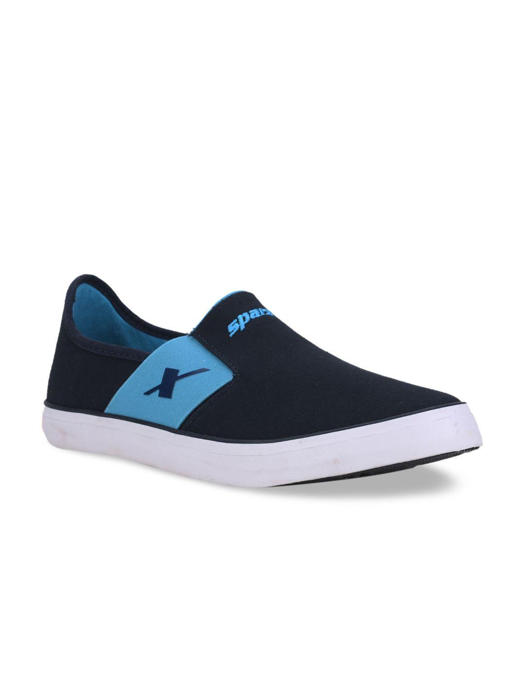 sparx men navy blue slip-on sneakers