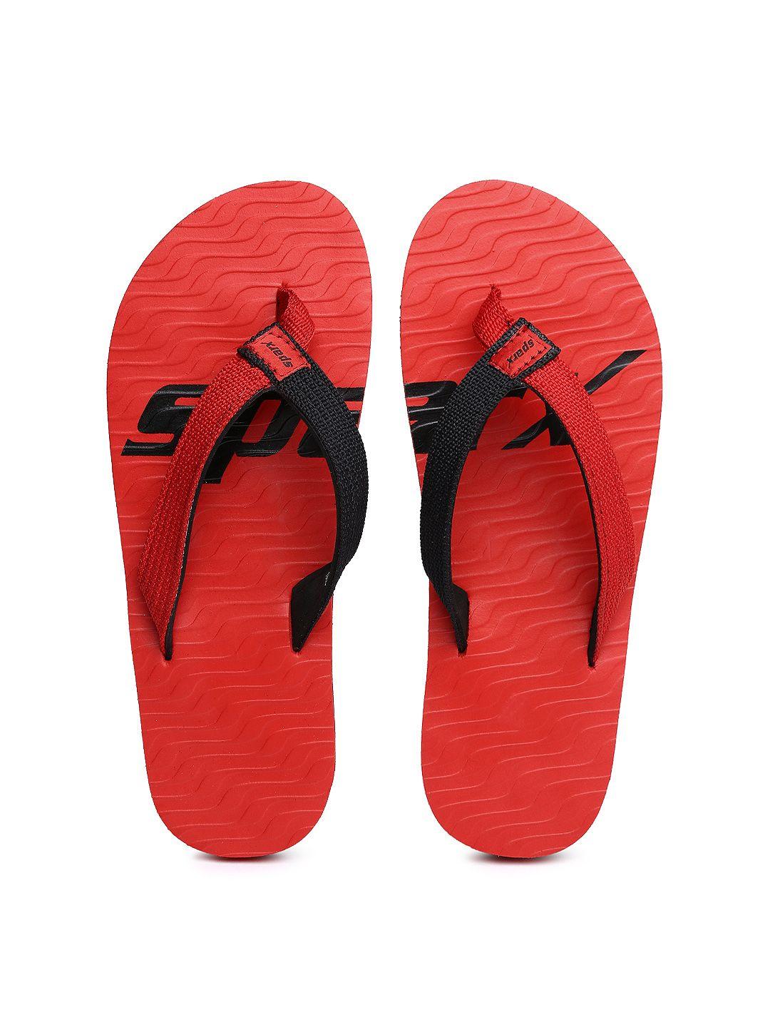 sparx men red & black flip-flops