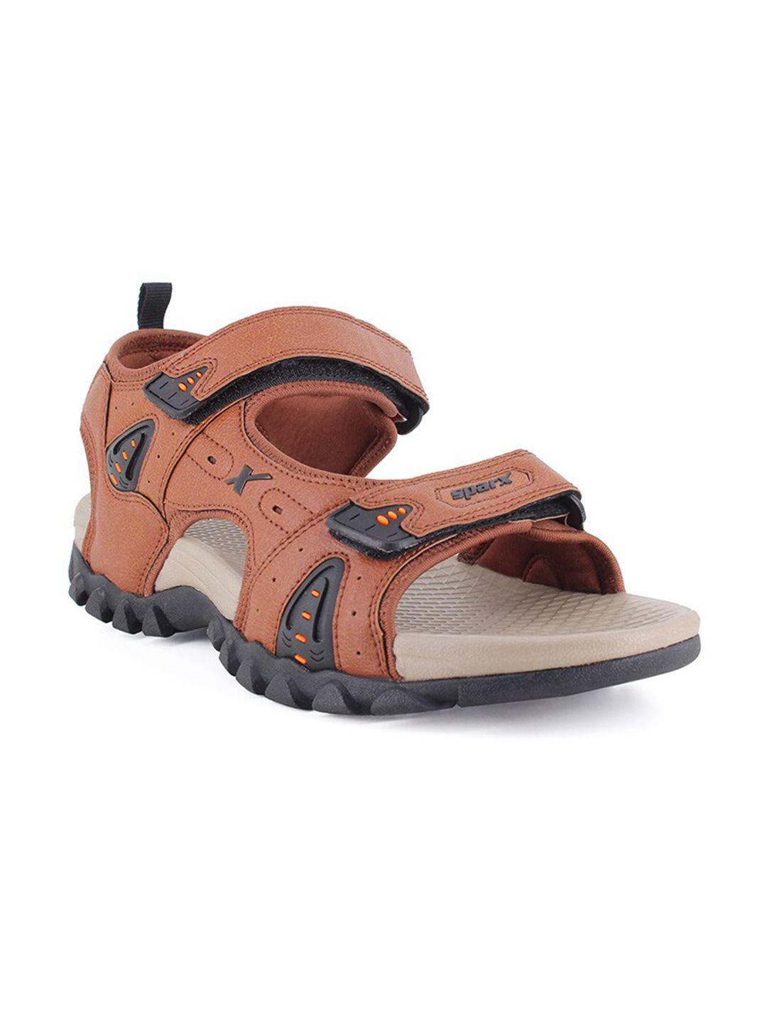 sparx men tan & black comfort sandals