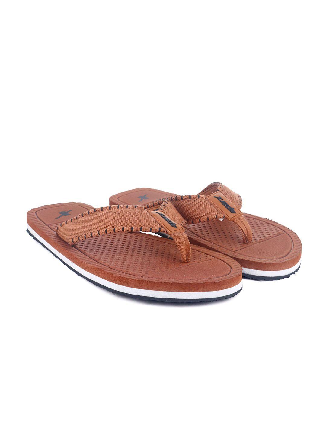 sparx men tan & white thong flip-flops