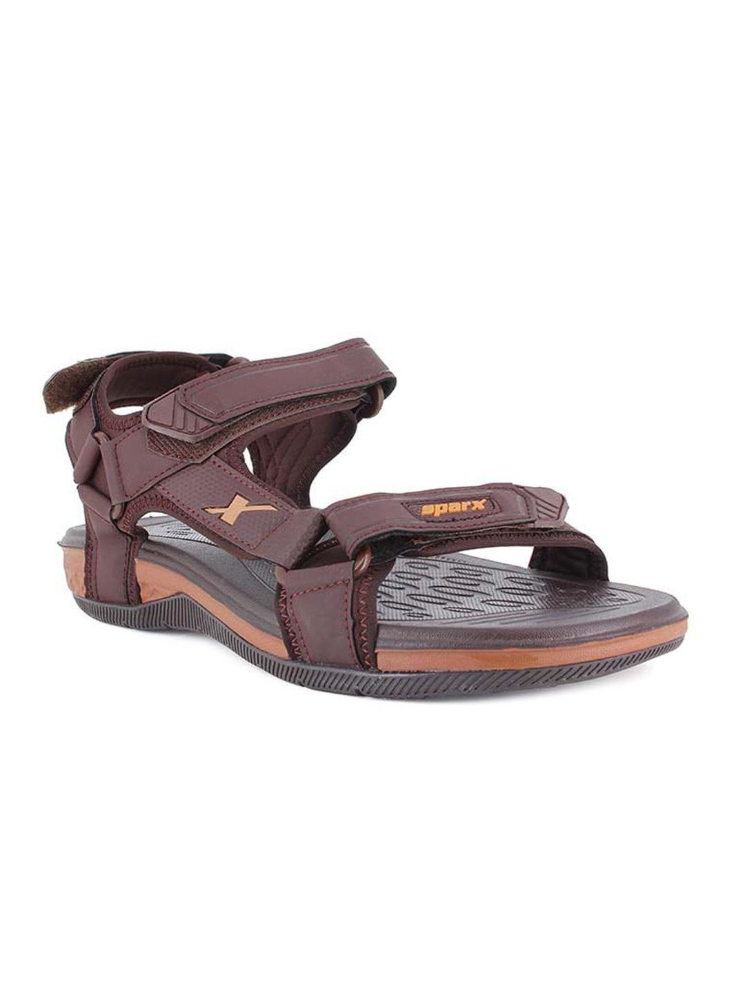 sparx men tan brown solid sports sandals