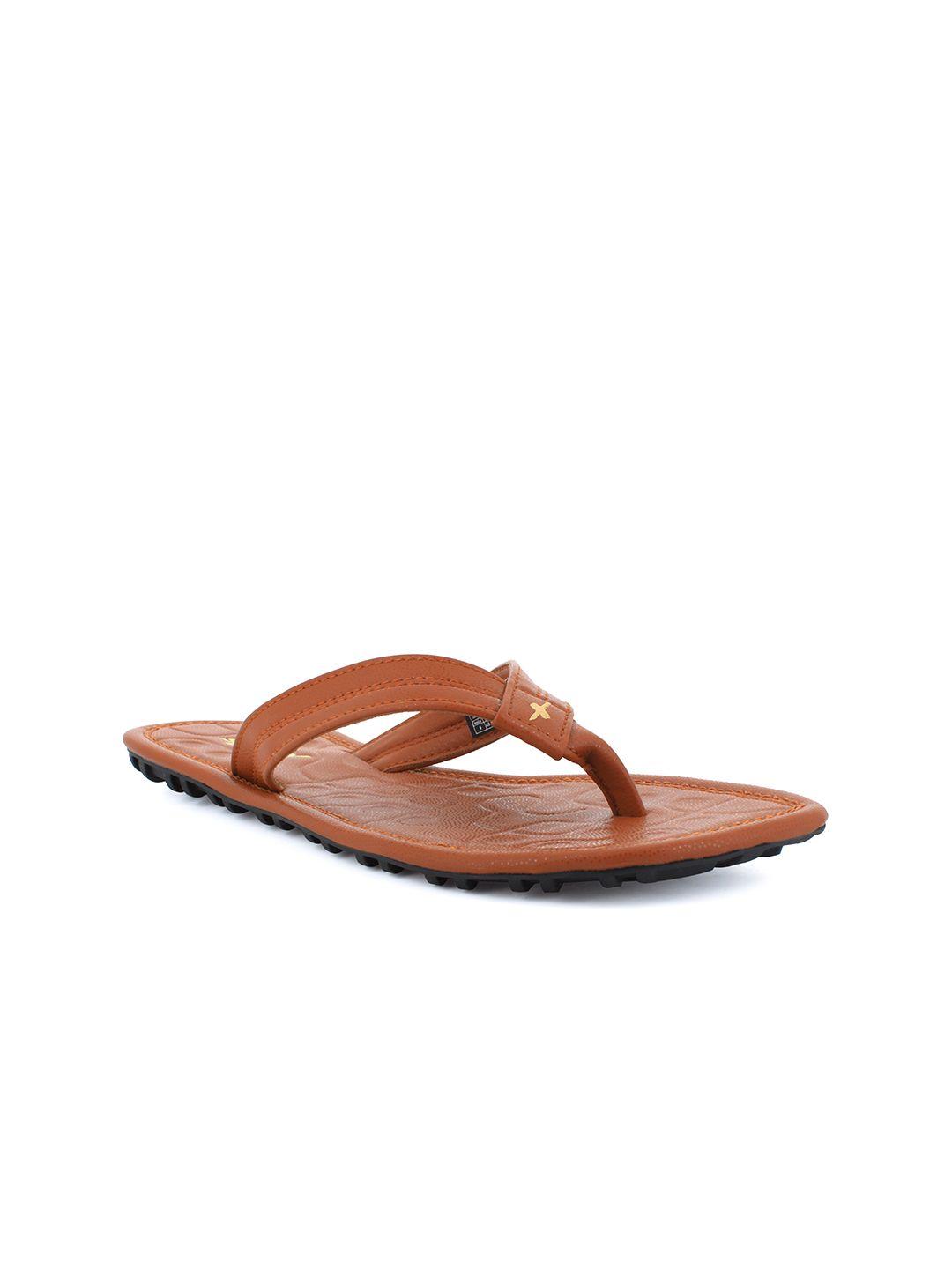 sparx men tan brown solid thong flip-flops
