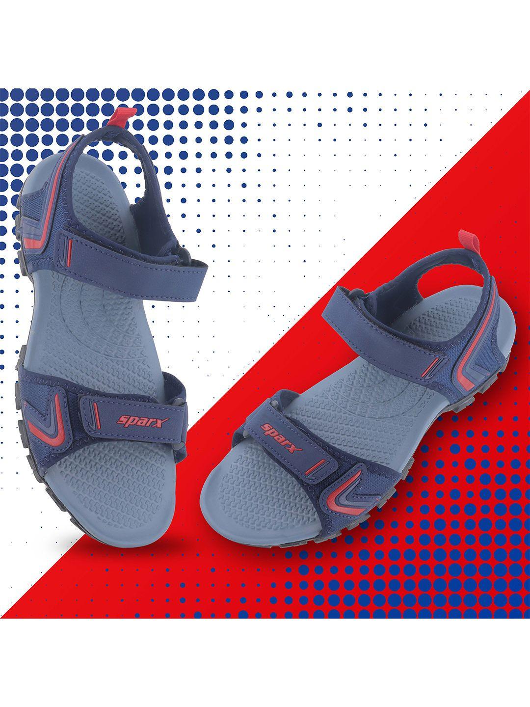 sparx men textured  velcro closure sports sandals