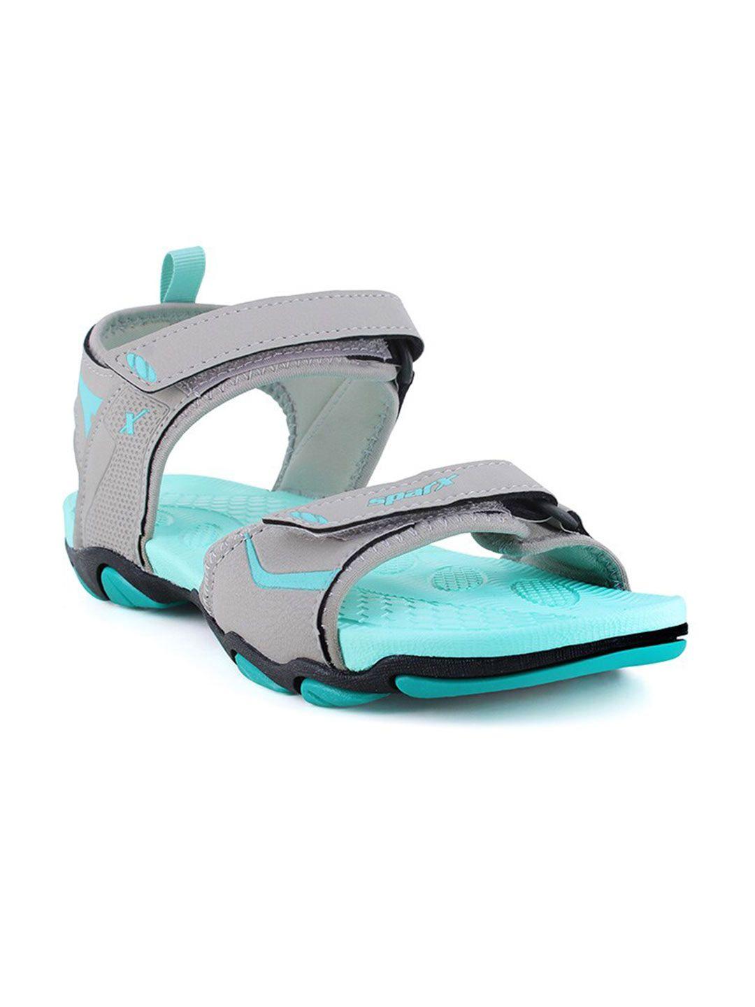 sparx women grey & sea green sports sandals
