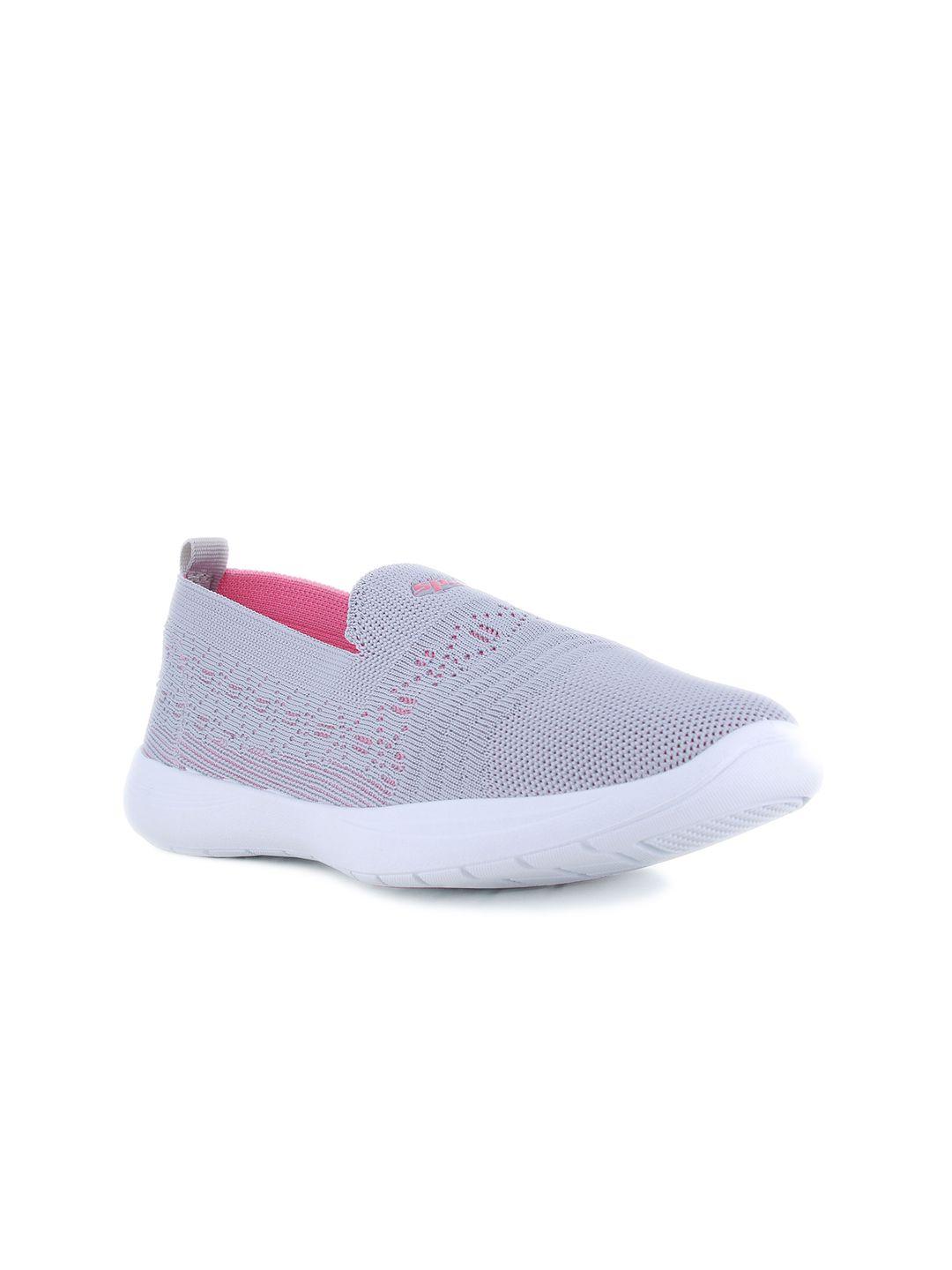 sparx women grey woven design slip-on sneakers