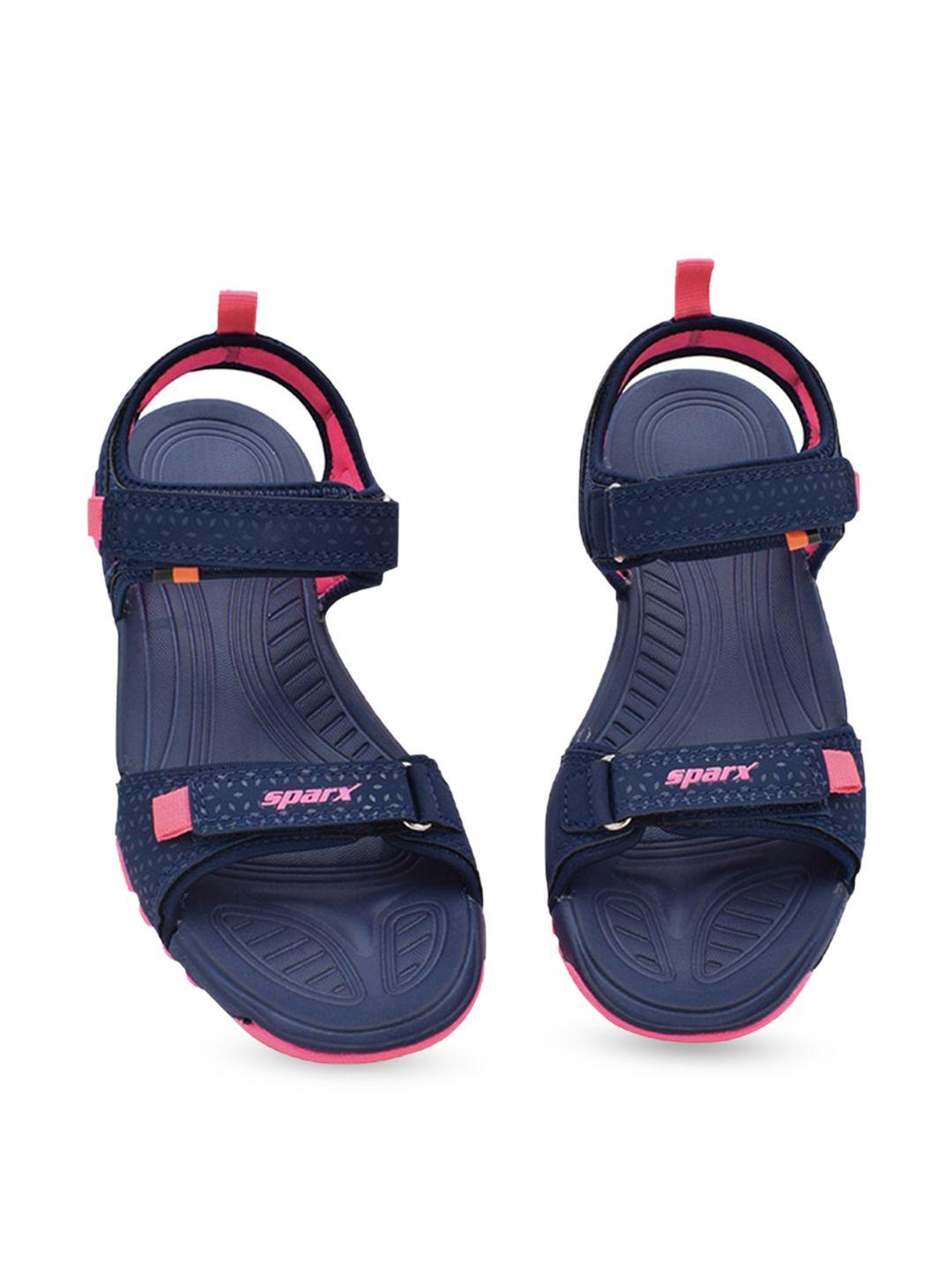 sparx women navy blue & pink sports sandals