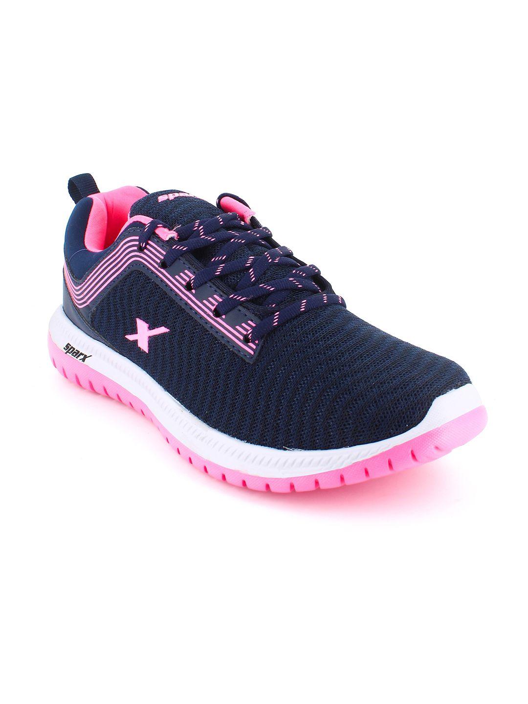 sparx women navy blue mesh running non-marking shoes