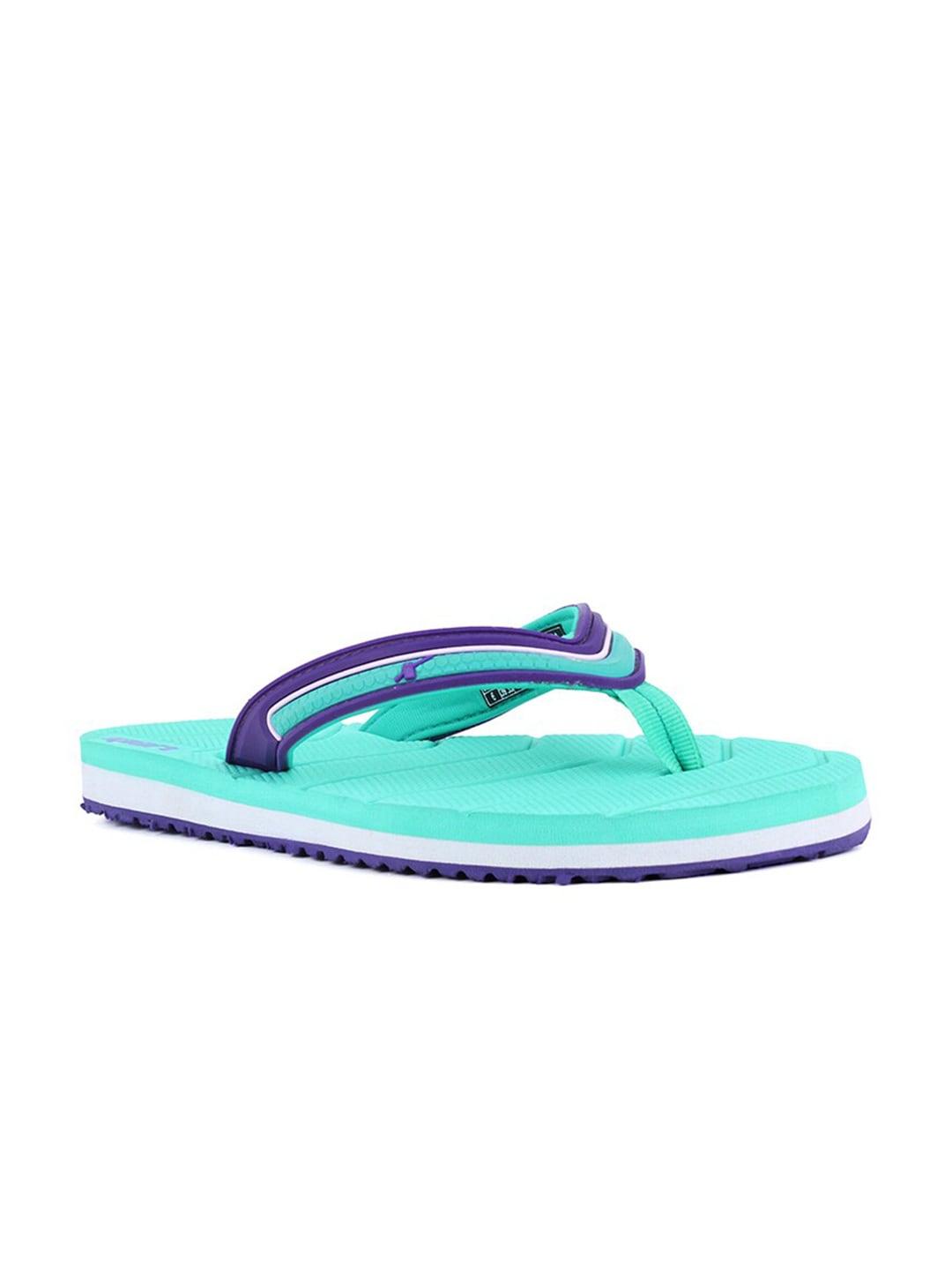sparx women sea green & purple thong flip-flops
