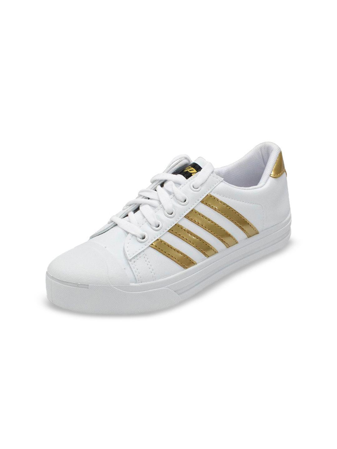 sparx women white striped sneakers