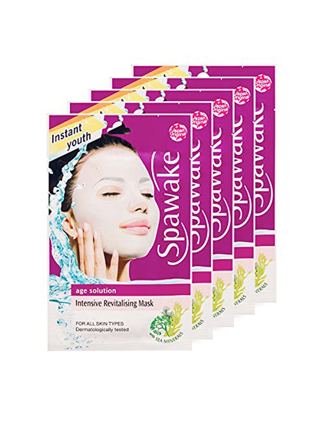 spawake set of 5 age solution intensive revitalising face sheet mask - 18 ml each