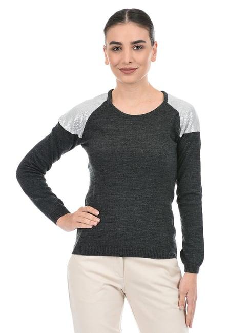 species charcoal embellished sweater