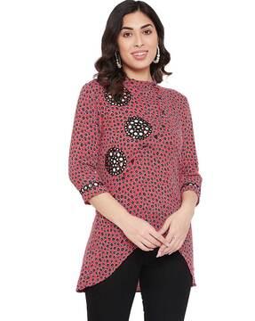 speckle print tunic top