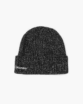 speckled beanie with branding