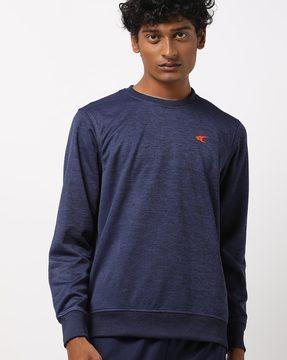 speckled crew-neck sweatshirt