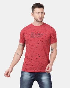 speckled crew-neck t-shirt
