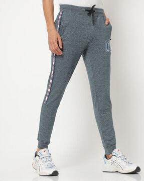 speckled panelled joggers with insert pockets