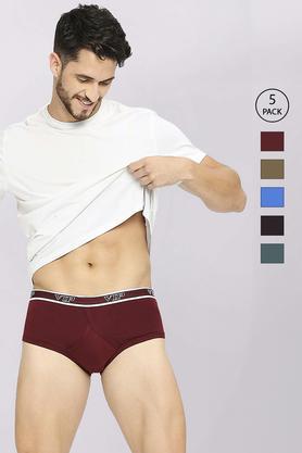 spector men solid cotton rib briefs - assorted colors pack of 5 - multi