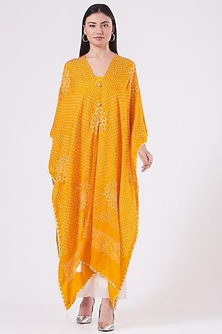 spectrum yellow printed cape with tube top