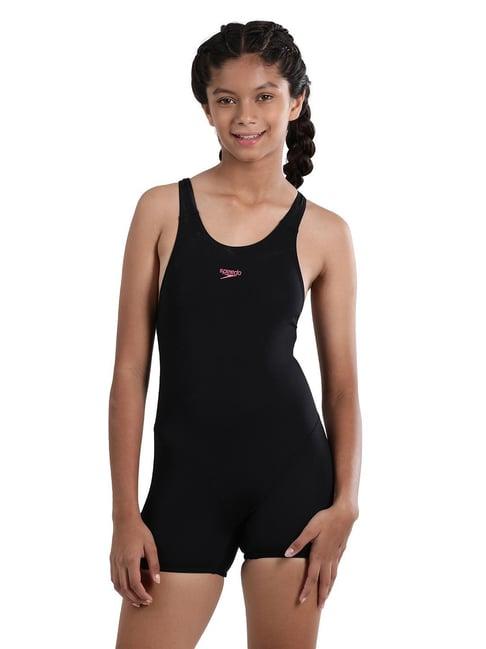 speedo kids black solid swimsuit