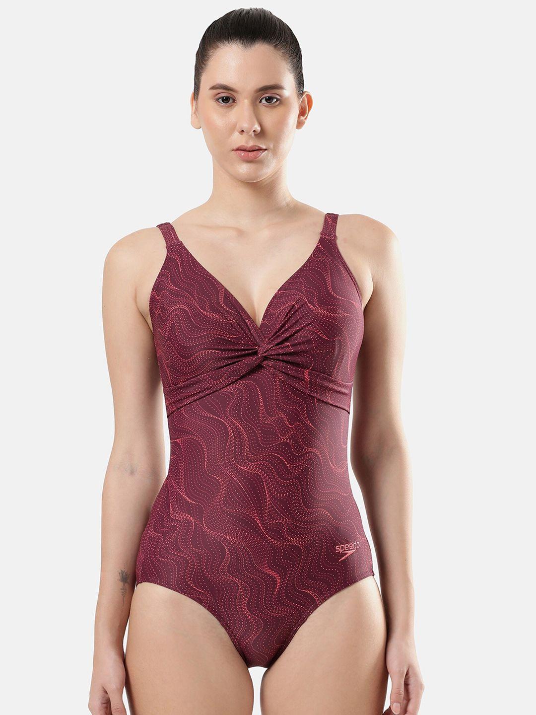 speedo abstract printed bodysuit