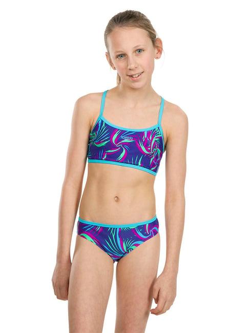 speedo kids blue printed swimsuit