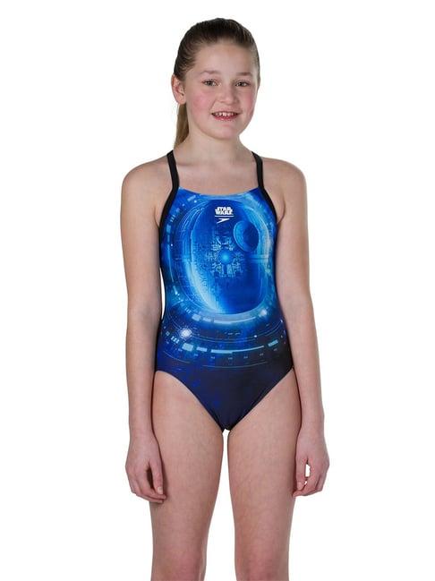 speedo kids blue printed swimsuit