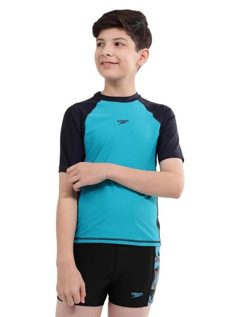 speedo kids blue solid swim t-shirt