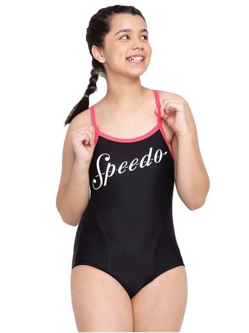 speedo kids heritage black & white logo muscleback