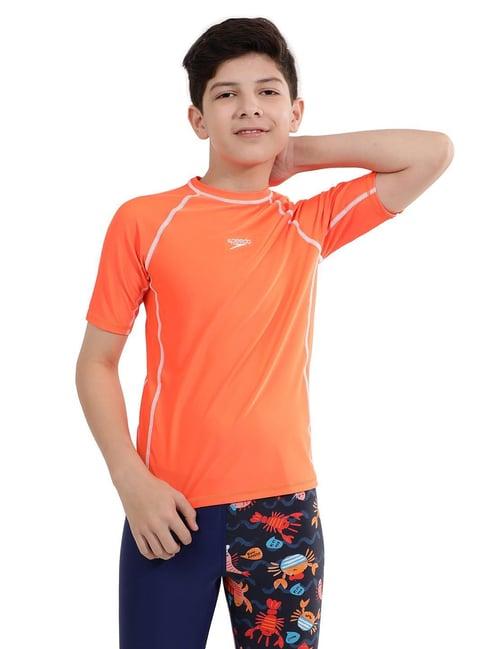 speedo kids orange solid swim t-shirt