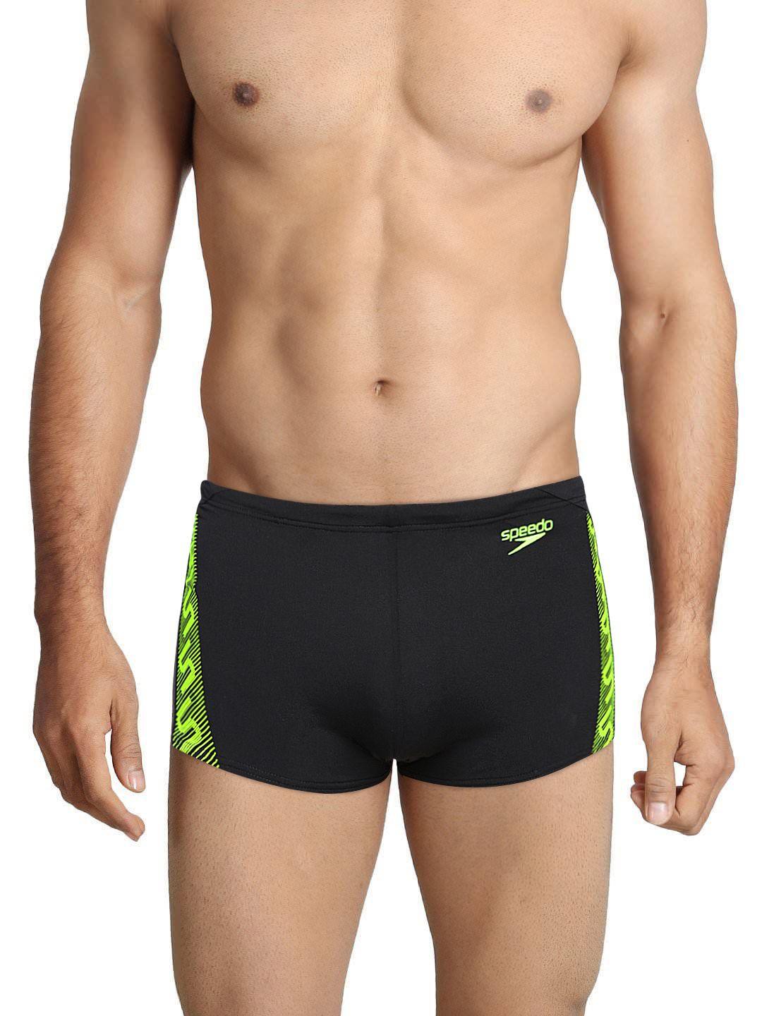 speedo men black endurance+ swimming trunks