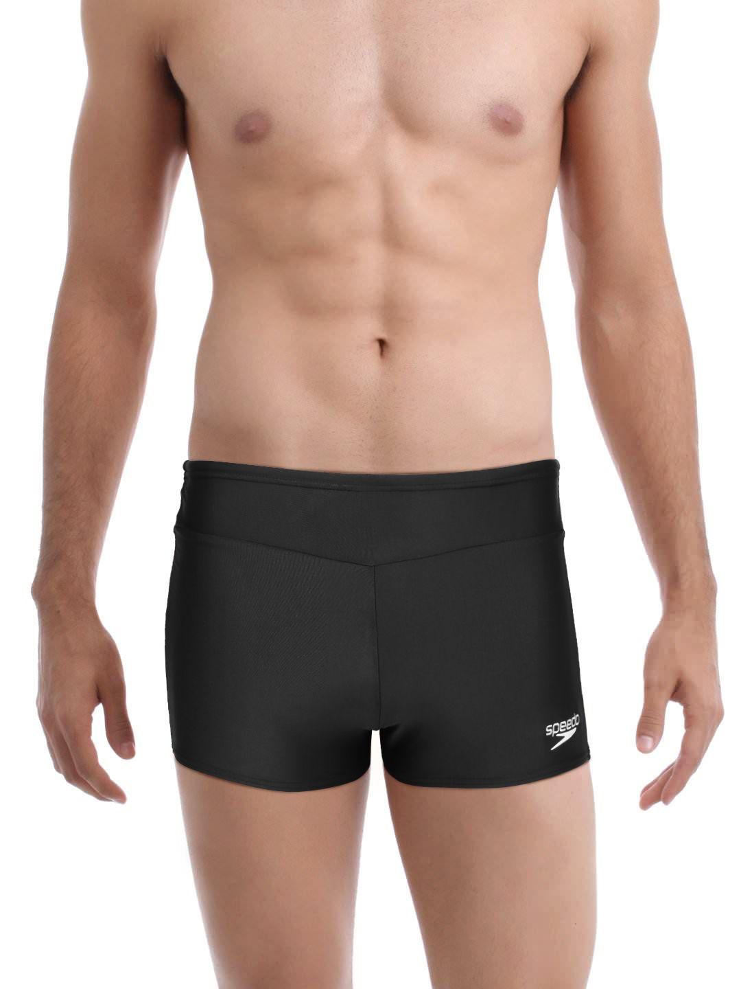 speedo men black essential swimming trunks