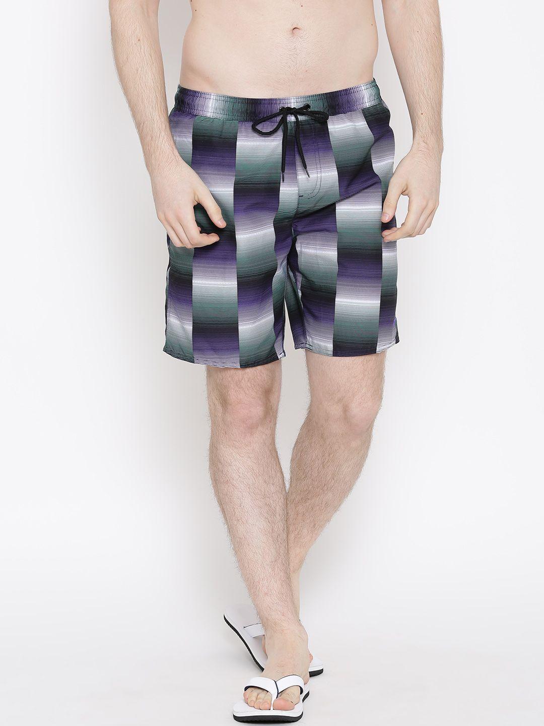 speedo multicoloured checked striped surfing shorts