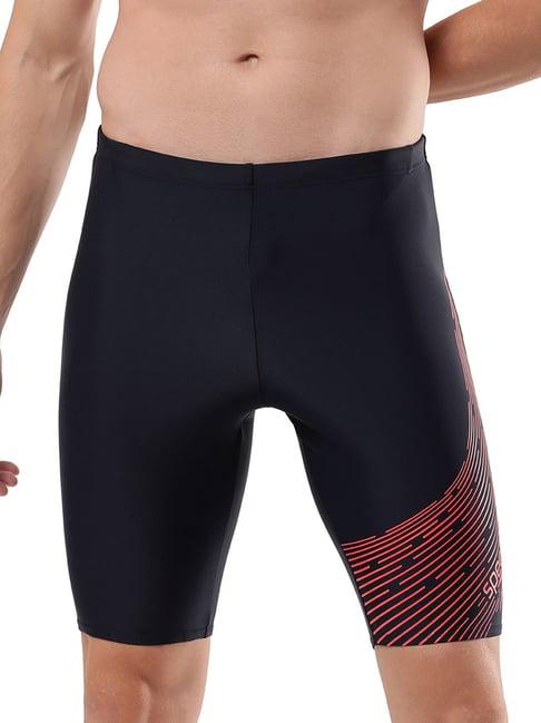 speedo navy regular fit printed sports shorts