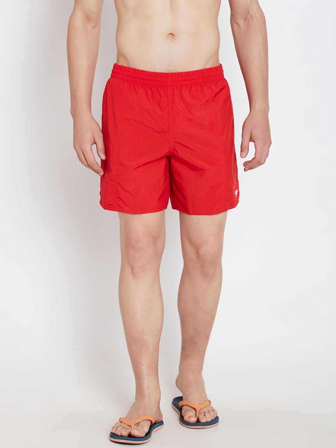 speedo red surfing shorts