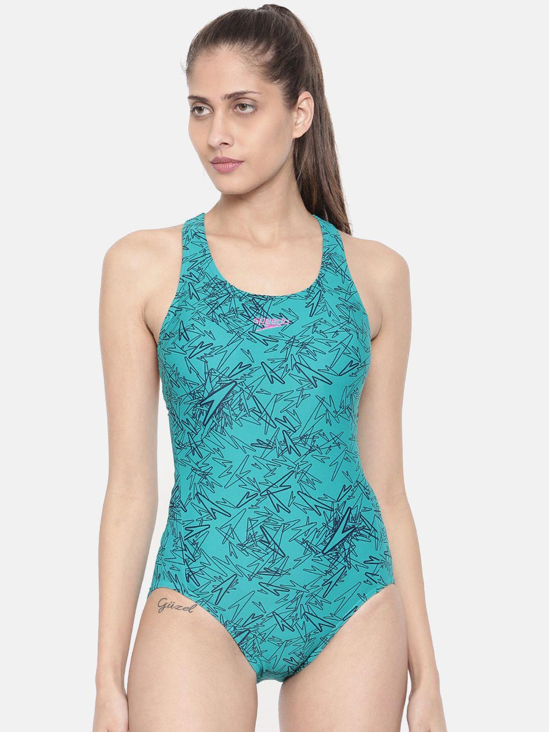 speedo women teal green printed bodysuit 8fs818b353