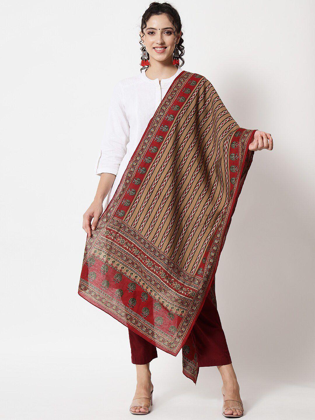 spera striped foil print chanderi dupatta