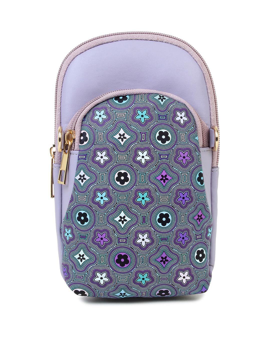 spice art mauve printed pu structured sling bag