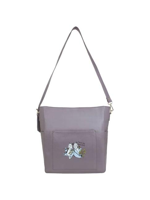 spice art mauve solid large tote handbag