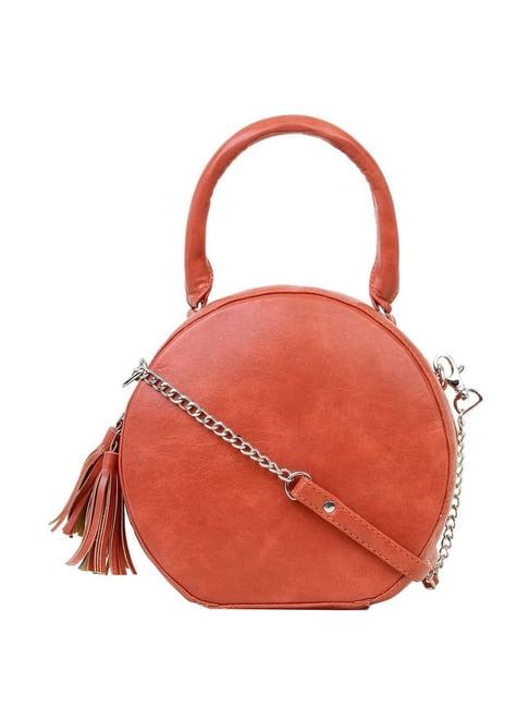 spice art peach solid medium handbag