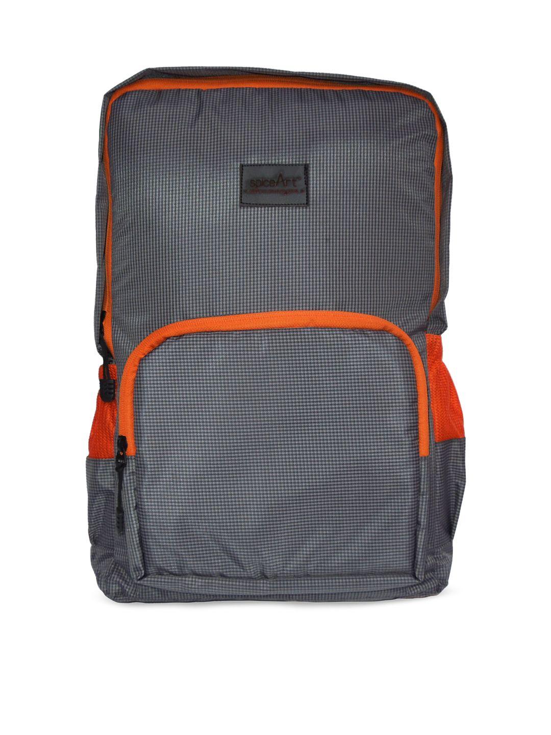 spice art unisex grey & orange backpack