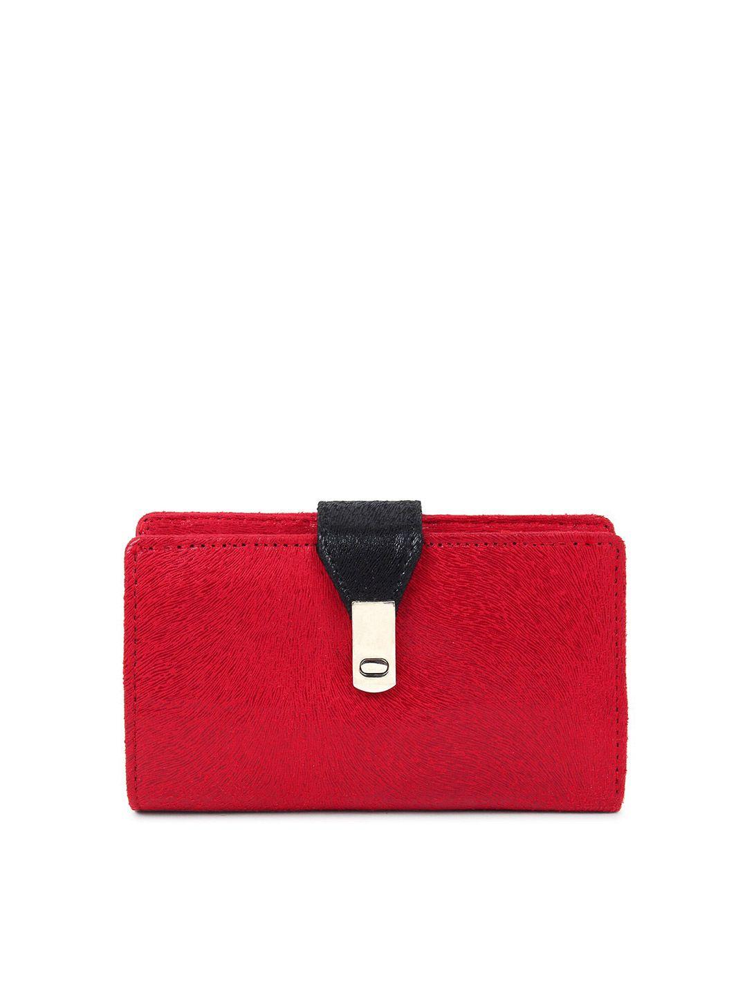 spice art women red solid two fold wallet