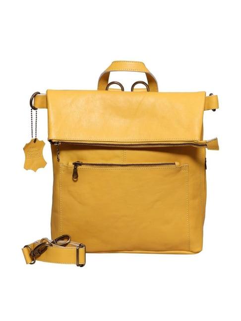 spice art yellow large convertible backpack