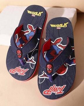 spider-man print thong-strap flip-flops
