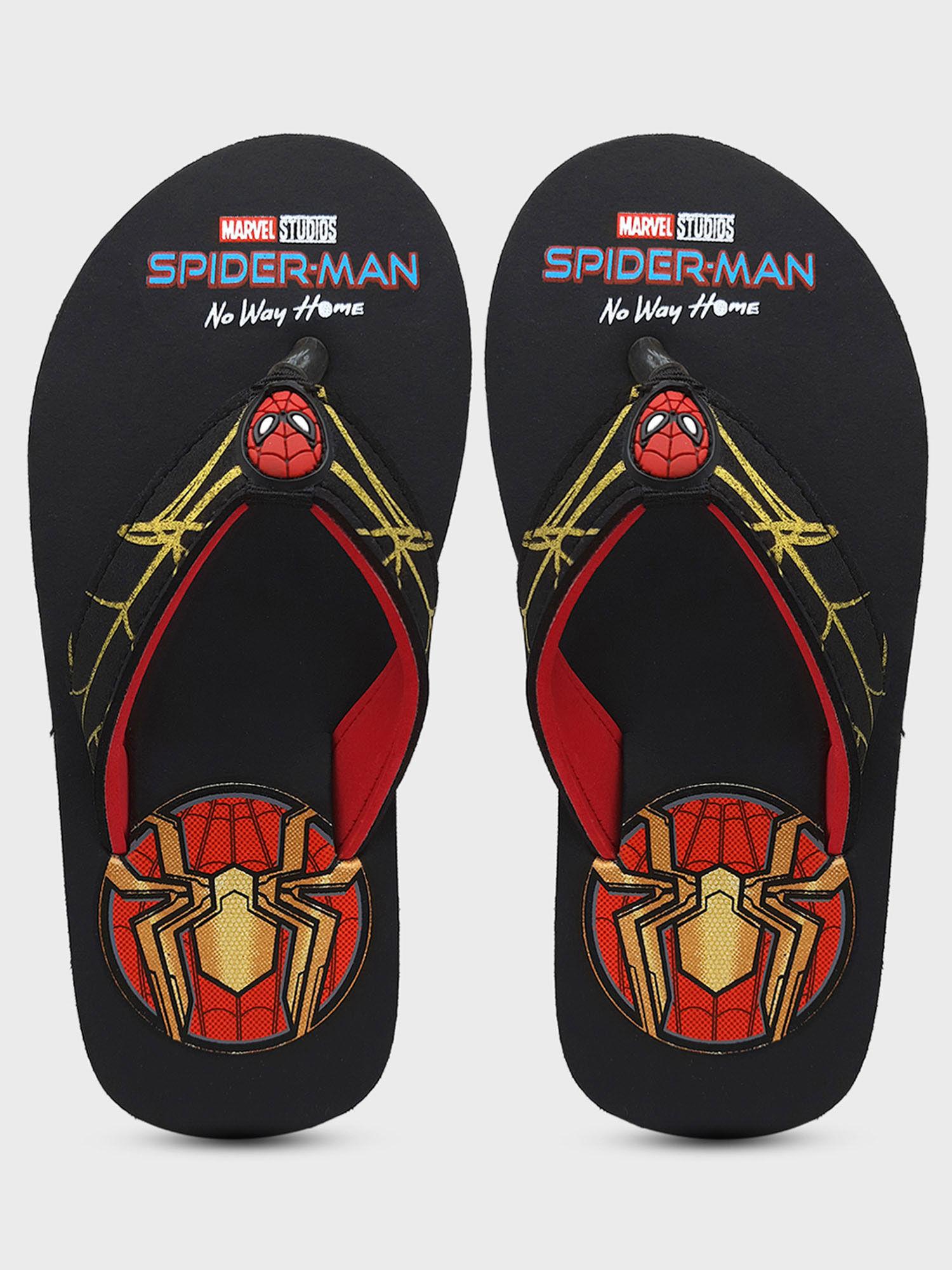 spider-man no way home featured black flip-flops for boys